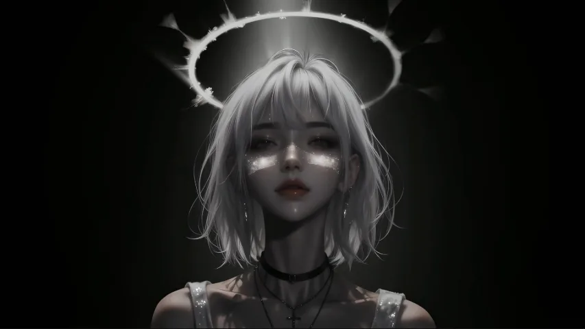 Girl black and white preview
